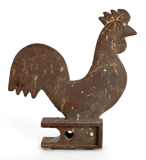 Cast iron rooster windmill weight