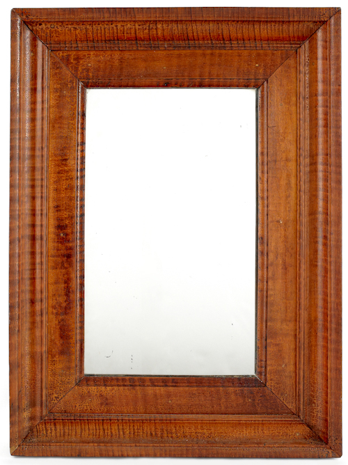 American carved tiger maple mirror