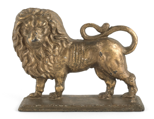 Cast iron lion form doorstop early 1766c1