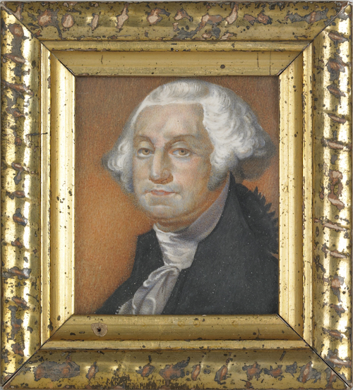 Miniature watercolor on ivory portrait 1766f7