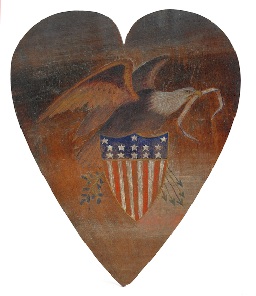 American carved laminated oak heart