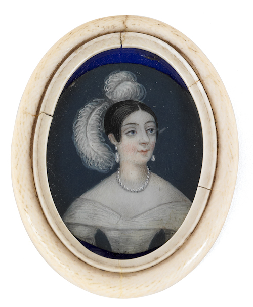 Watercolor on ivory portrait late 176717