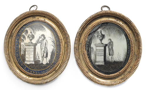 Pair of New York oval watercolor 176718