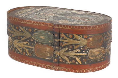 European painted oval bride s box 176726
