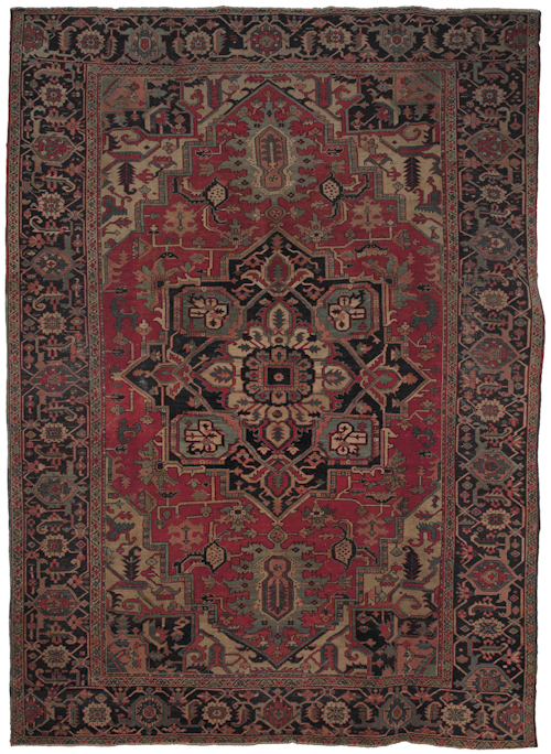 Serapi room size carpet with large center