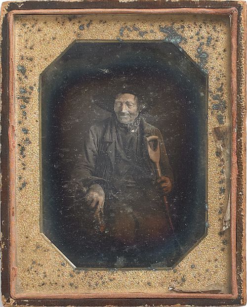 Half-plate daguerreotype of a coal miner