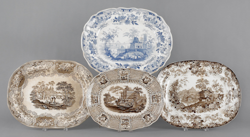 Four Staffordshire platters 19th 1767a4