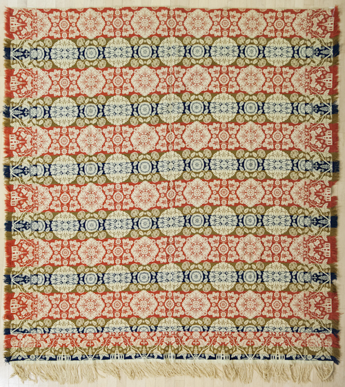 Pennsylvania jacquard coverlet ca. 1840