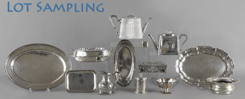 Collection of silver plate to include