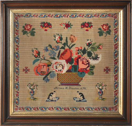 Wool needlework dated 1878 wrought 17680b