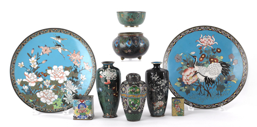 Collection of cloisonné to include