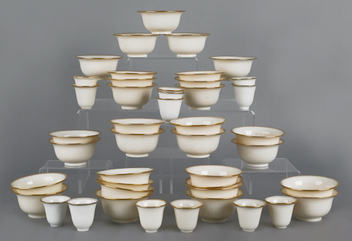 Large group of Lenox porcelain tea cups