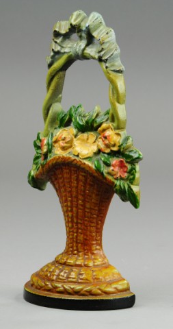 FLOWER BASKET WITH LARGE BOW DOORSTOP 178f48