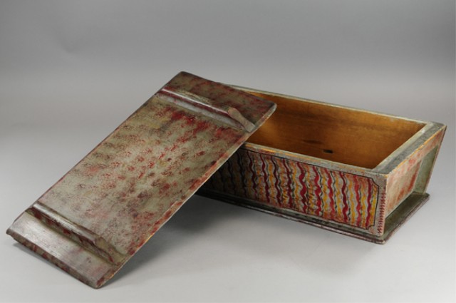 PAINTED DOUGH BOX c. 1880 decorated