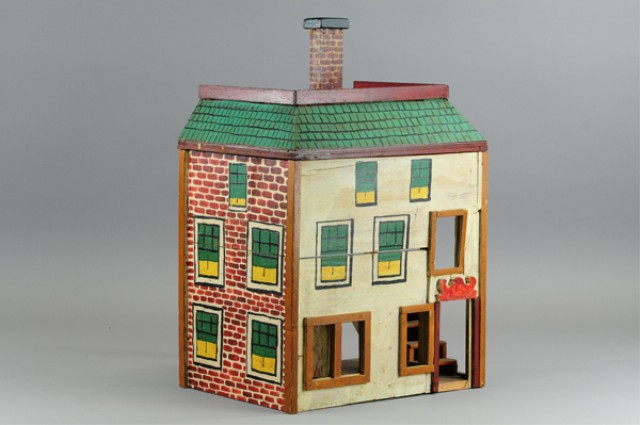 TWO STORY FOLK ART DOLL'S HOUSE