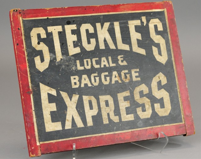 LOCAL BAGGAGE EXPRESS SIGN c. 1930's