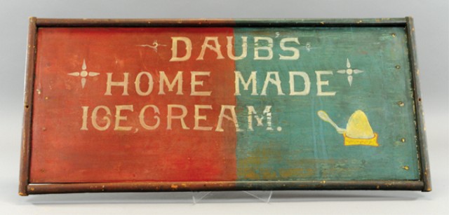 DAUBS HOME MADE ICE CREAM SIGN c.