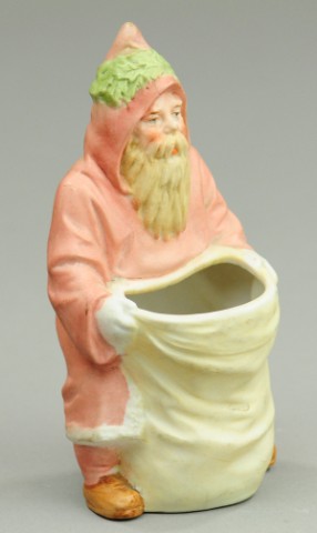 SANTA WITH OPEN BAG CONTAINER Bisque