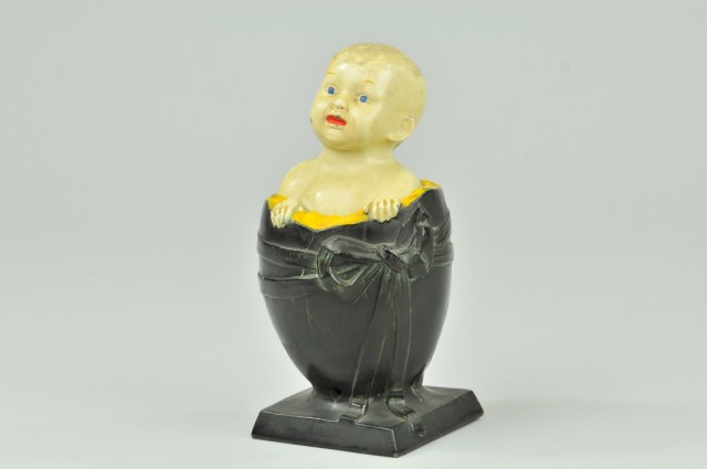 BABY IN EGG MECHANICAL BANK Sometimes 17912a
