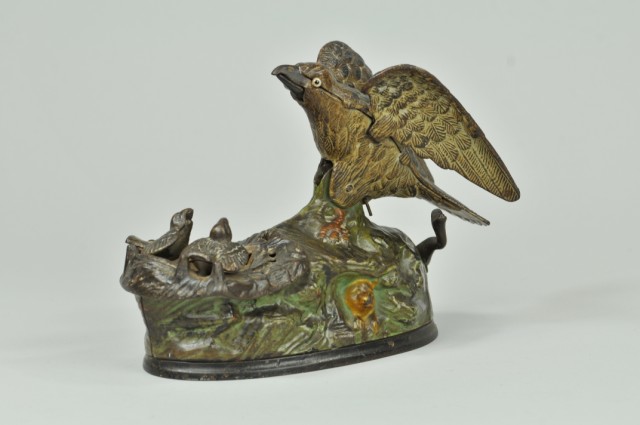 EAGLE AND EAGLETTS MECHANICAL BANK 17913c