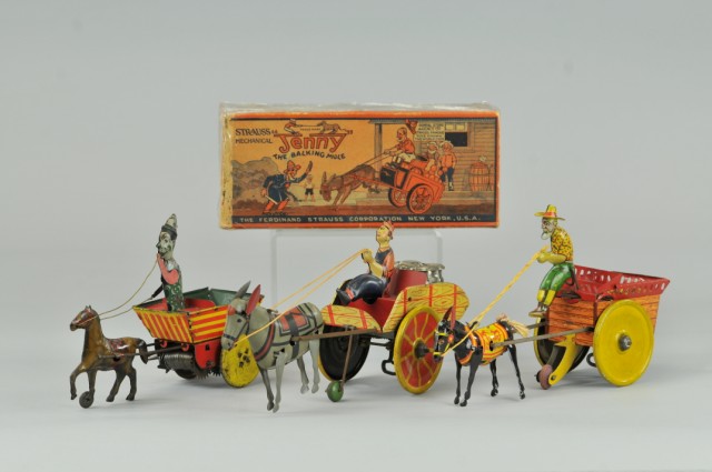 MULE AND HORSE CART TOYS Lot includes 179178