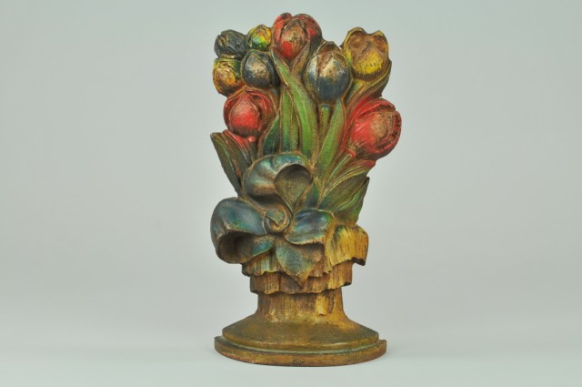 TULIPS WITH LARGE BOW DOORSTOP 1792b3