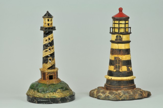 LOT OF TWO LARGE LIGHTHOUSE DOORSTOPS 179307