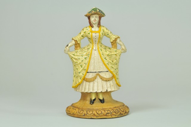 FRENCH GIRL DOORSTOP Cast iron Hubley