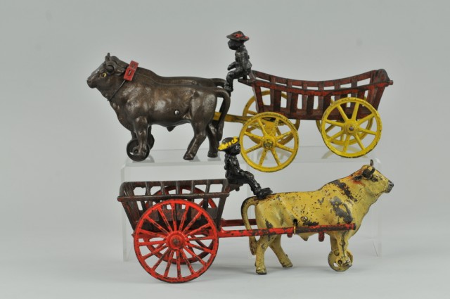a LOT OF TWO PLANTATION OX CARTS 17932b