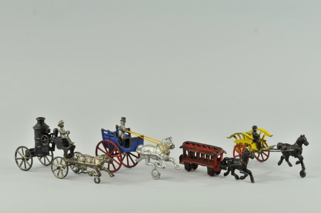 GROUPING OF SMALL HORSE DRAWN PIECES