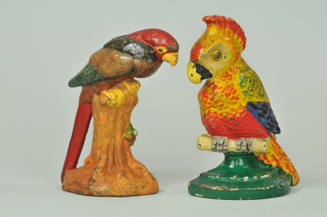 LOT OF TWO BIRD DOORSTOPS Includes cast