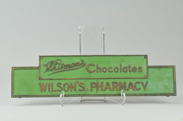 WHITMAN'S CHOCOLATE BRASS PLAQUE