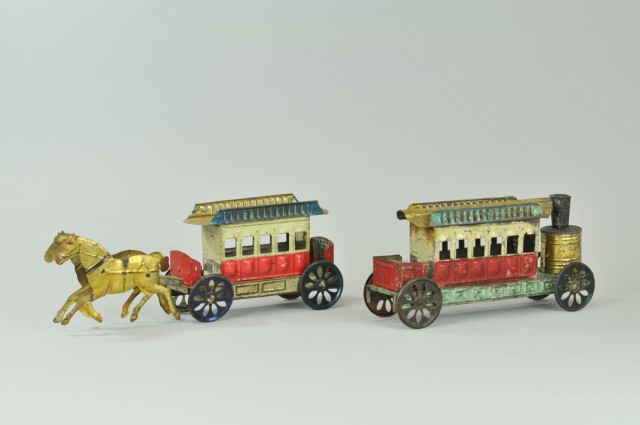 EARLY LOCO TROLLEY AND HORSE DRAWN