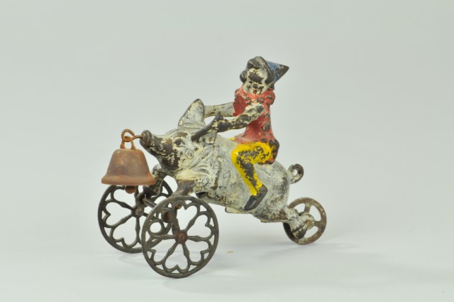 PIG WITH CLOWN RIDER Gong Bell 1793af