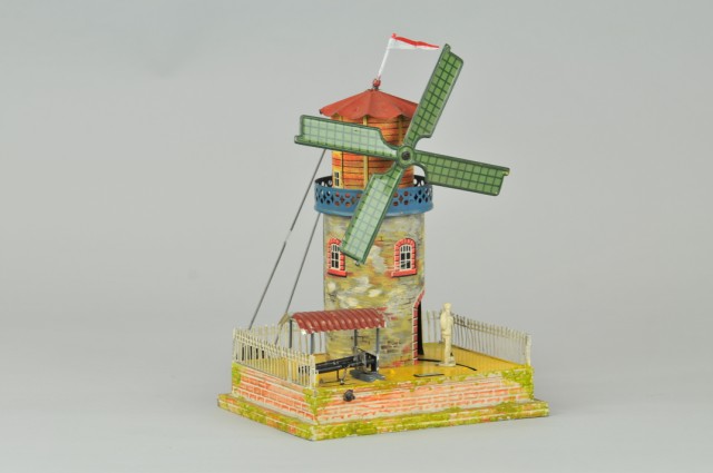 BING WINDMILL WITH MILLER c. 1930 windmill