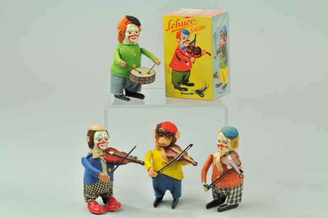 FOUR SCHUCO MUSICIAN TOYS Germany 17943c