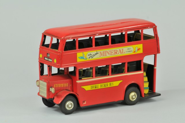 JAPANESE TIN DOUBLE DECKER BUS C. 1960s