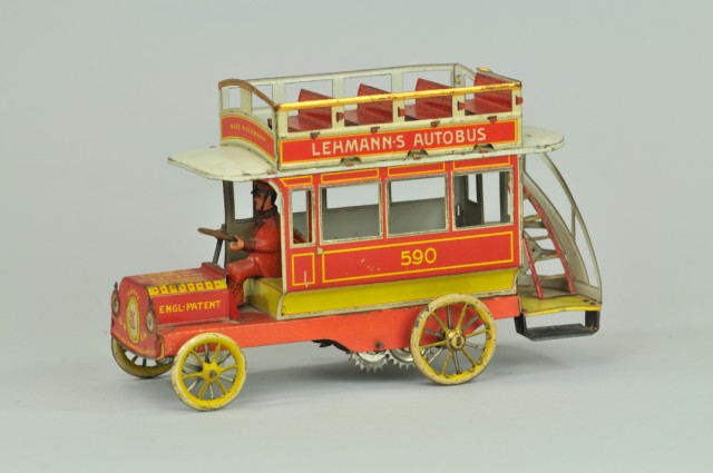 LEHMANN AUTOBUS Germany red lithographed 179538