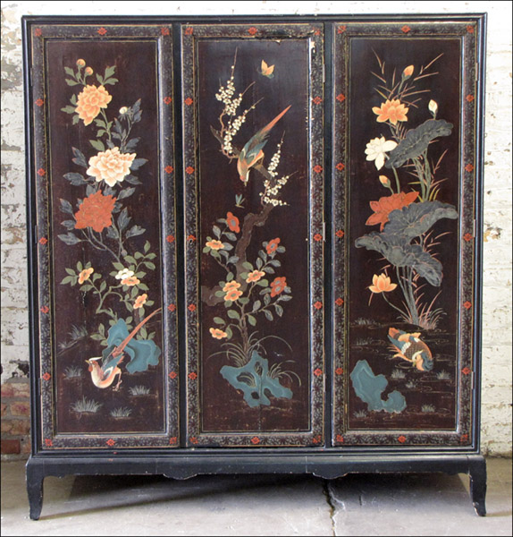 ASIAN LACQUER AND POLYCHROME-PAINTED