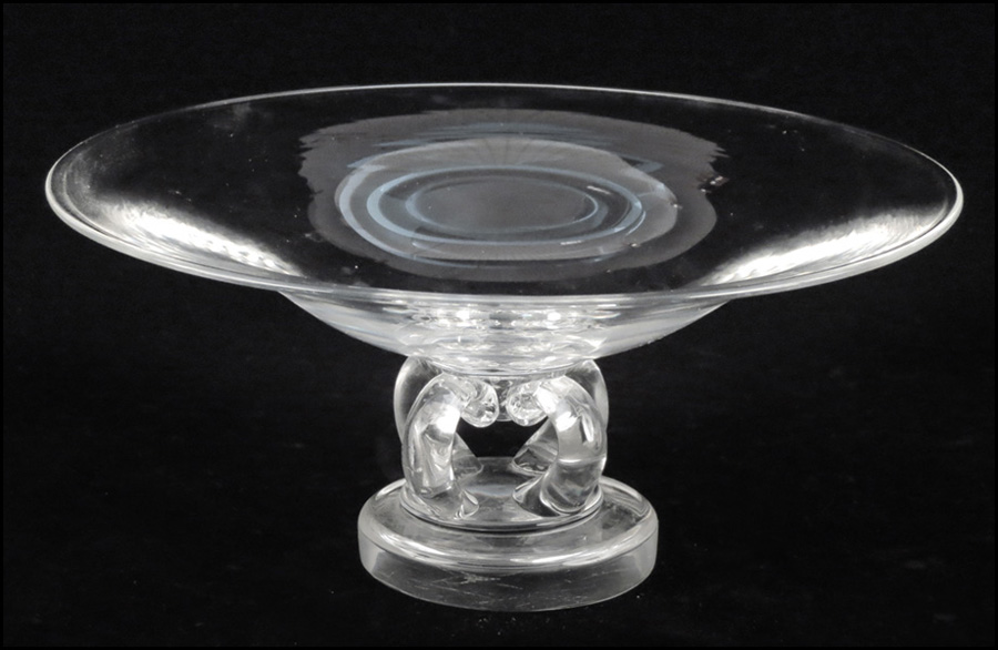 STEUBEN CRYSTAL COMPOTE. 4.25 x 9.75