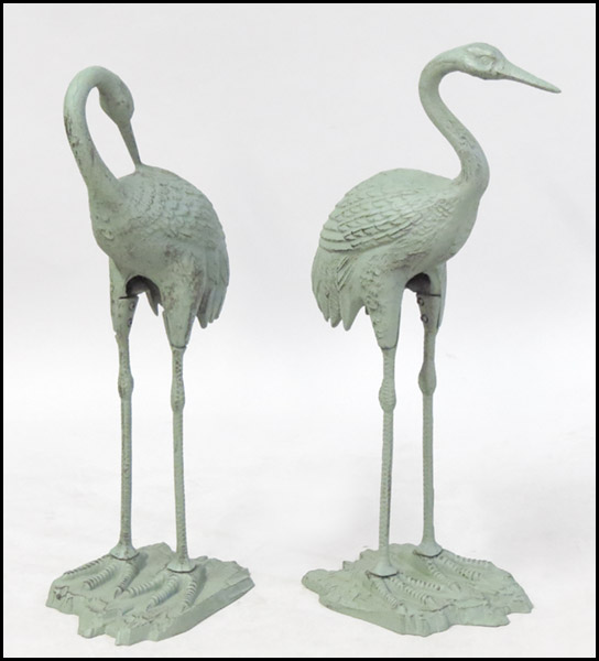 TWO PAINTED METAL CRANES Tallest 1796ab