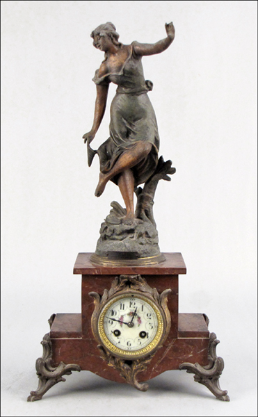 FRENCH MARBLE AND BRONZE CLOCK  1796a4