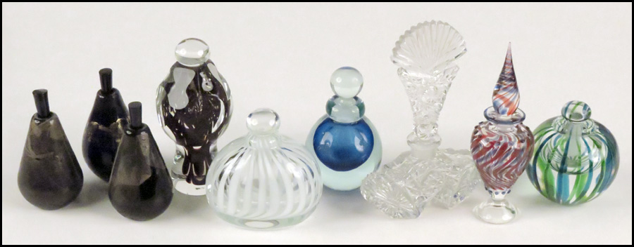 TWO ANDREW SHEA GLASS PERFUME BOTTLES  1796b2