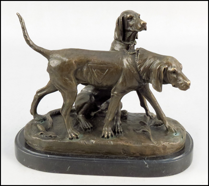 PATINATED BRONZE HOUNDS After 1796b8