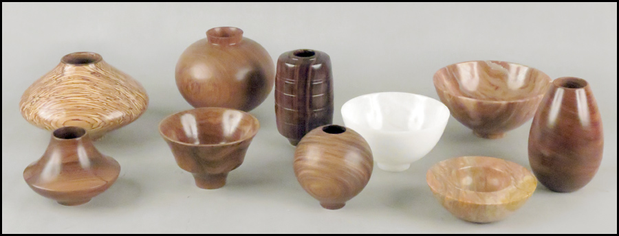 GROUP OF BAXTER WOOD VESSELS. Comprising