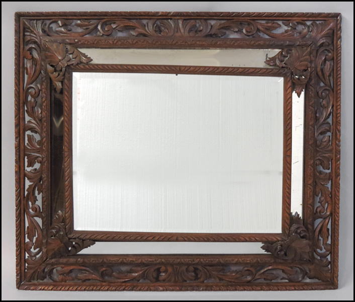 CARVED MAHOGANY MIRROR 61 5  1796fa