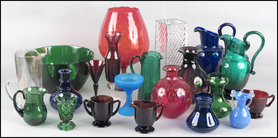 COLLECTION OF GLASS. Comprising