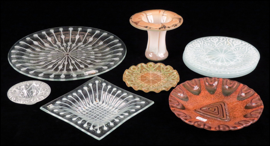 COLLECTION OF HIGGINS GLASS. Condition: