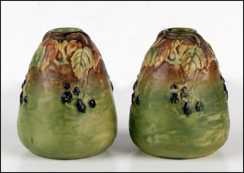 PAIR OF ROSEVILLE VASES Blackberry 17974c