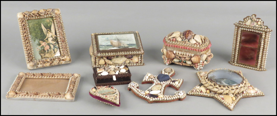 COLLECTION OF SHELL ART. Condition: